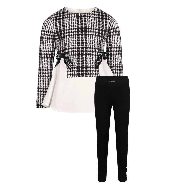 商品Lapin House|Flared classic blouse and leggings set in black and white,价格¥1473,第1张图片