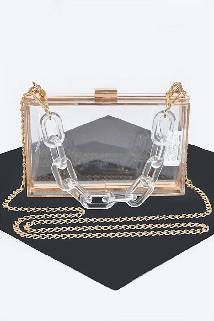 商品Artini Accessories|Artini Accessories - Women's Lucite Chain Handle Stadium Box Clutch,价格¥340,第2张图片详细描述