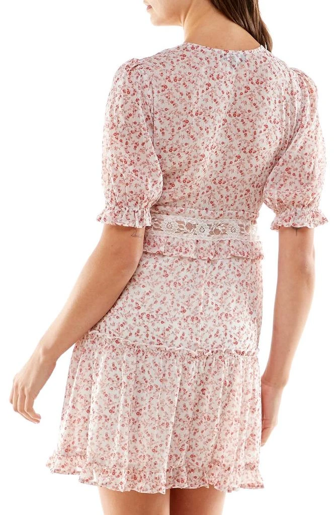 商品ROW A|Floral Lace Trim Chiffon Minidress,价格¥271,第3张图片详细描述
