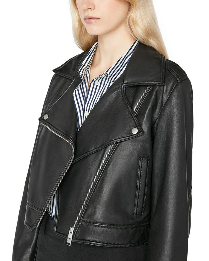 商品FRAME|Asymmetric Leather Moto Jacket,价格¥7303,第5张图片详细描述