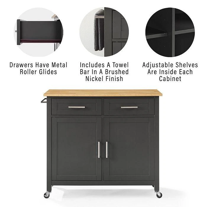 商品Sparrow & Wren|Tristan Kitchen Island Cart,价格¥2870,第5张图片详细描述
