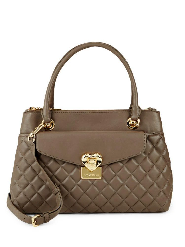 商品Moschino|Quilted Faux Leather Satchel,价格¥1180,第1张图片