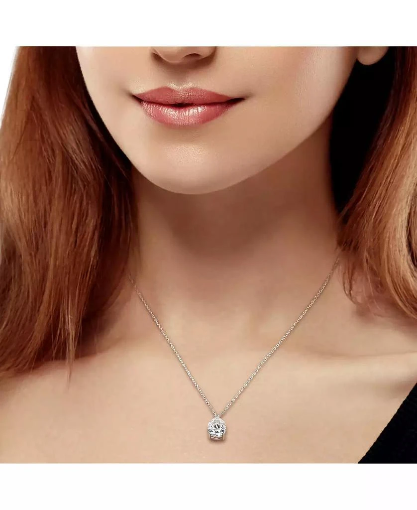 商品Macy's|Lab-Created Moissanite Pear-Cut 17" Pendant Necklace (3-1/4 ct. t.w.) in 14k White Gold,价格¥6471,第5张图片详细描述