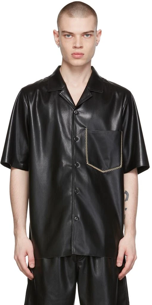 商品Nanushka|Black Bodil Vegan Leather Shirt,价格¥1373,第1张图片