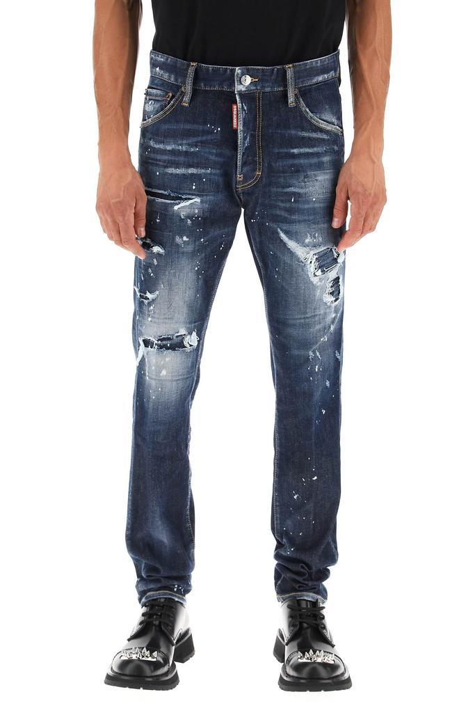 商品DSQUARED2|Dsquared2 dark ripped bleach wash cool guy jeans,价格¥2974,第4张图片详细描述