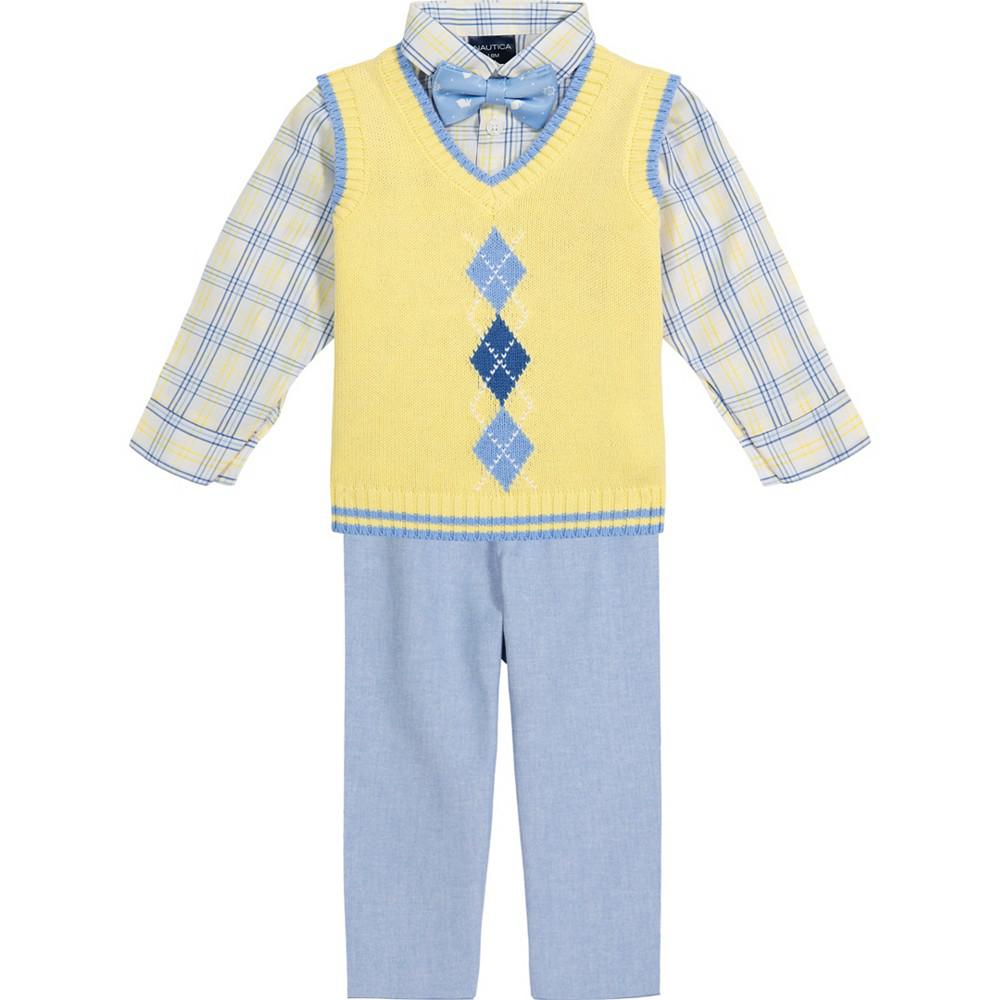 Baby Boys Argyle Sweater Vest 4 Piece Set商品第1张图片规格展示