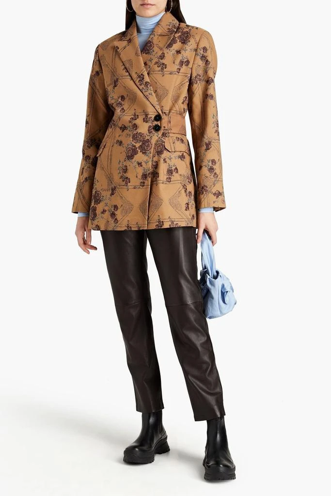 商品Ganni|Double-breasted floral-jacquard blazer,价格¥1479,第4张图片详细描述