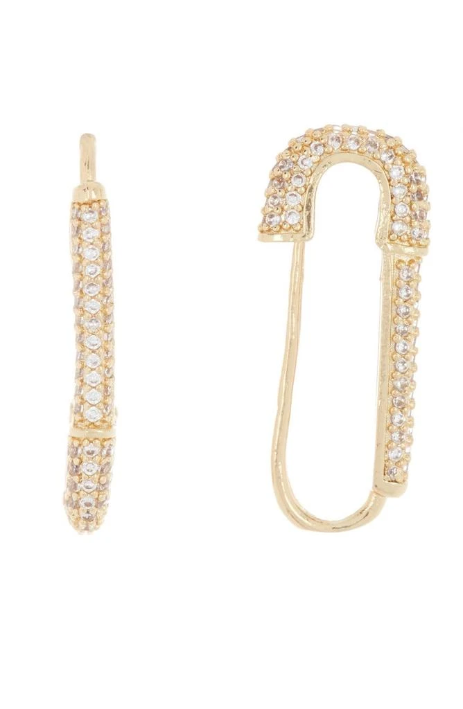 商品ADORNIA|Gold Plated CZ Safety Pin Dangle Earrings,价格¥222,第1张图片