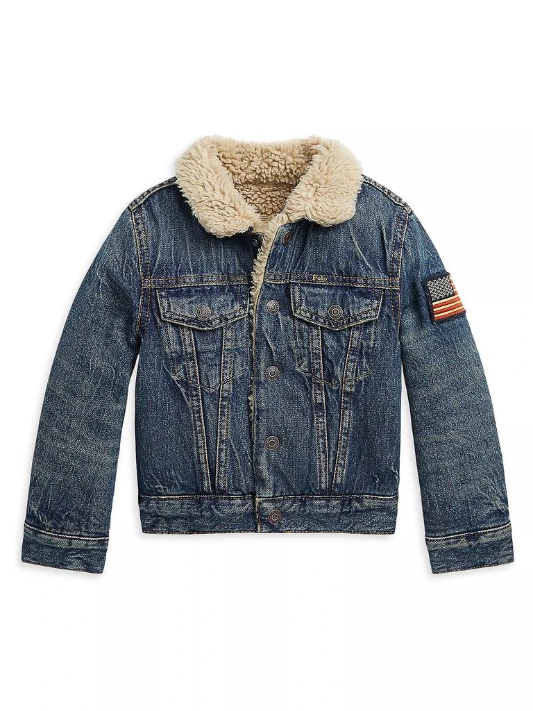 商品Ralph Lauren|Little Boy's & Boy's Sherpa-Trim Denim Jacket,价格¥883,第1张图片