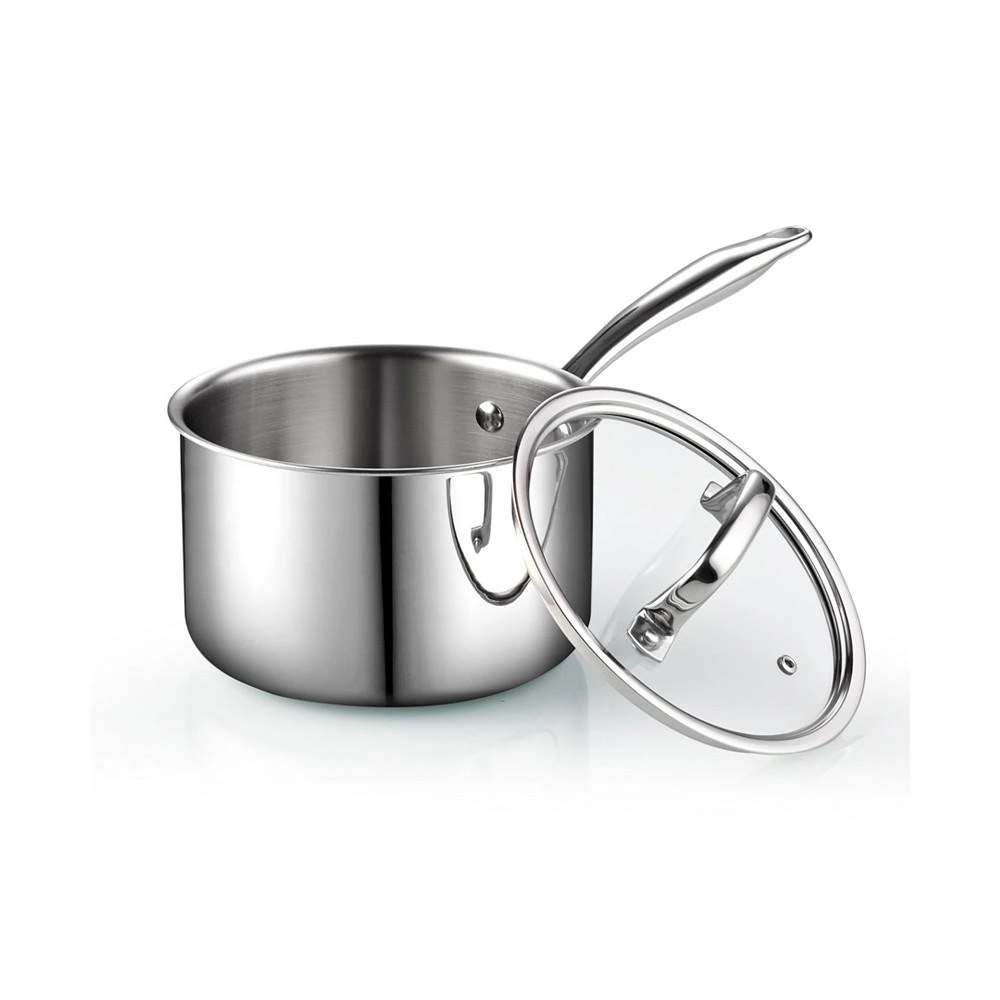 商品Cook N Home|Tri-Ply Clad Stainless Steel Sauce Pan with Lid, 3 Quart,价格¥538,第3张图片详细描述