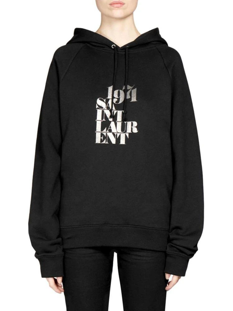 商品Yves Saint Laurent|Saint Laurent - 1971 Saint Laurent Logo Hooded Sweatshirt,价格¥3046,第1张图片