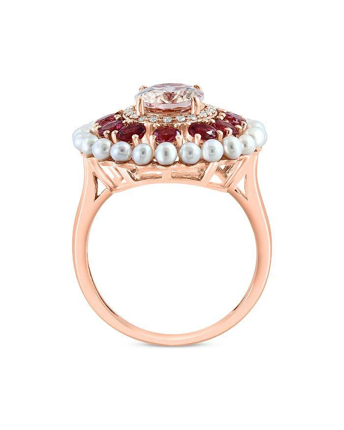 商品Bloomingdale's|Cultured Freshwater Pearl, Pink Tourmaline, Morganite & Diamond Halo Ring in 14K Rose Gold,价格¥9053,第3张图片详细描述