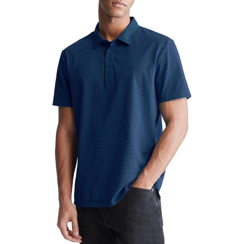 商品Calvin Klein|Calvin Klein Mens Striped Collar Polo,价格¥270,第2张图片详细描述