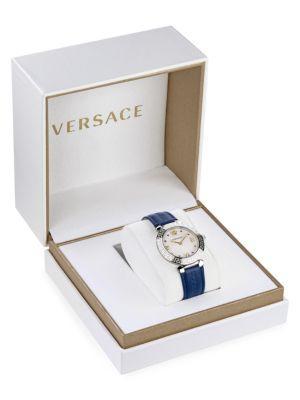 商品Versace|36MM Stainless Steel & Leather Strap Watch,价格¥4223,第6张图片详细描述