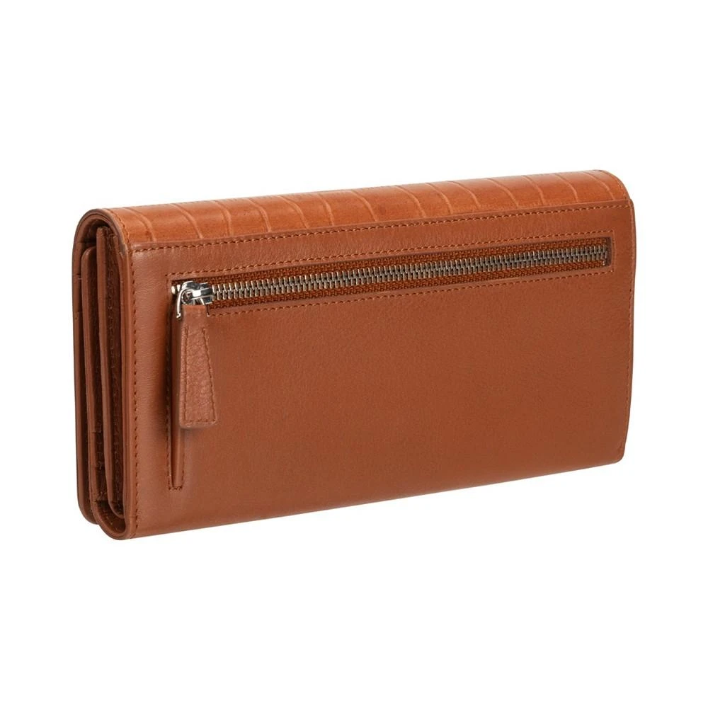 商品Mancini Leather Goods|Women's Croco Collection RFID Secure Trifold Wallet,价格¥705,第3张图片详细描述