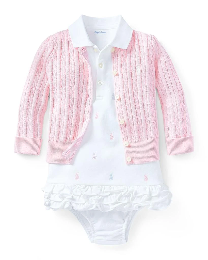 商品Ralph Lauren|Cable Knit Cotton Cardigan, Size 3-12 Months,价格¥387,第3张图片详细描述