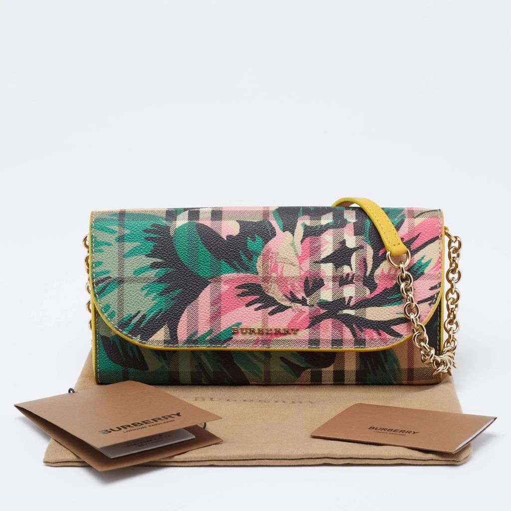 Burberry Multicolor Haymarket Flower Check Coated Canvas and Leather Izzy Wallet on Chain 商品