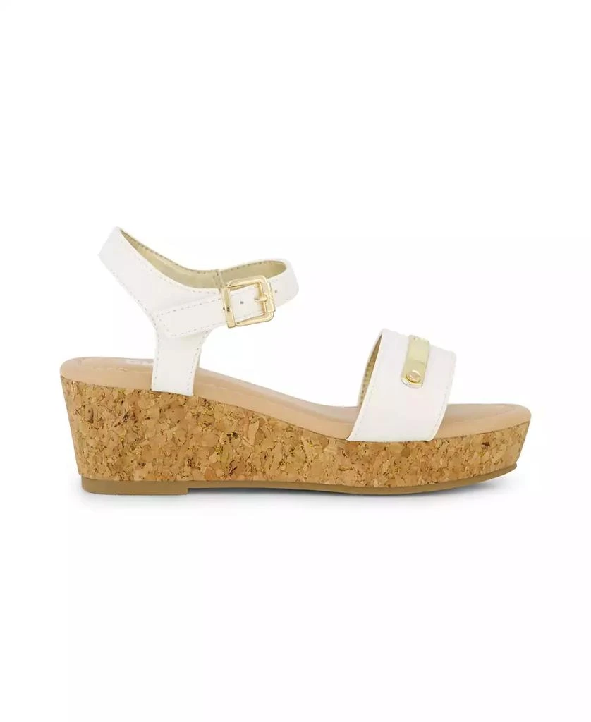 商品DKNY|Little and Big Girls Amber Metal Strap Wedge Sandals,价格¥188,第2张图片详细描述