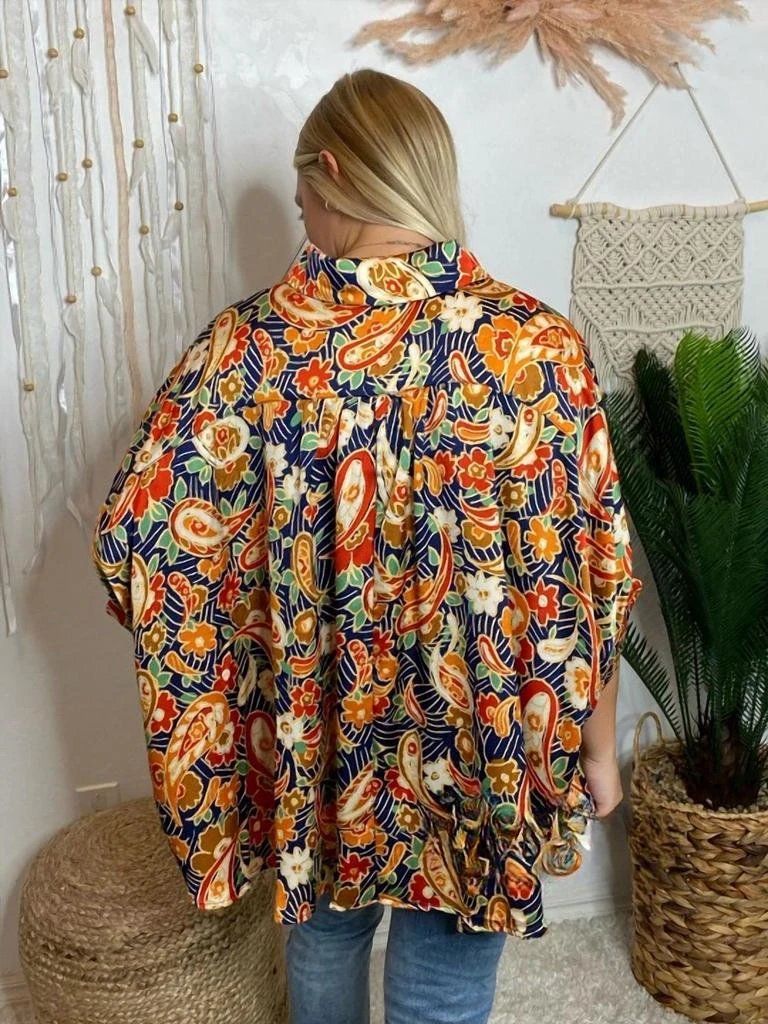 商品eesome|Eesome - Paisley Satin Oversized Blouse,价格¥286,第2张图片详细描述