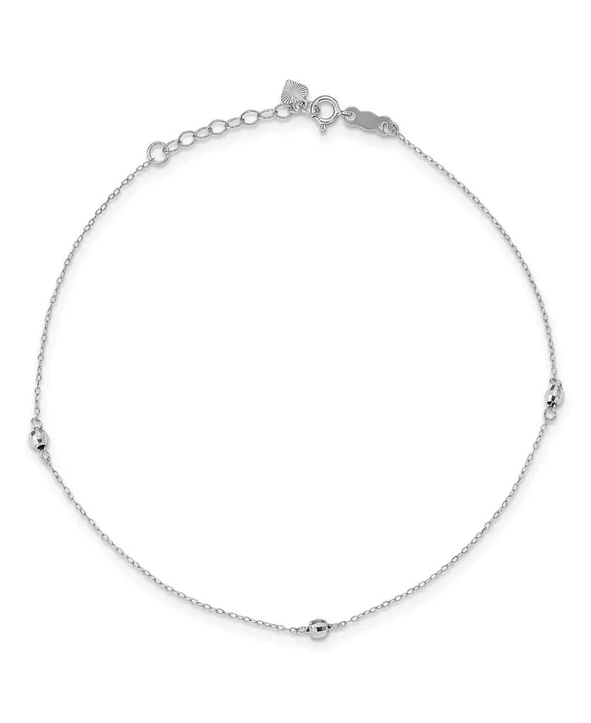 商品Macy's|Reflective Beaded Anklet with Adjustable 1" extension in 14k White Gold,价格¥1122,第1张图片