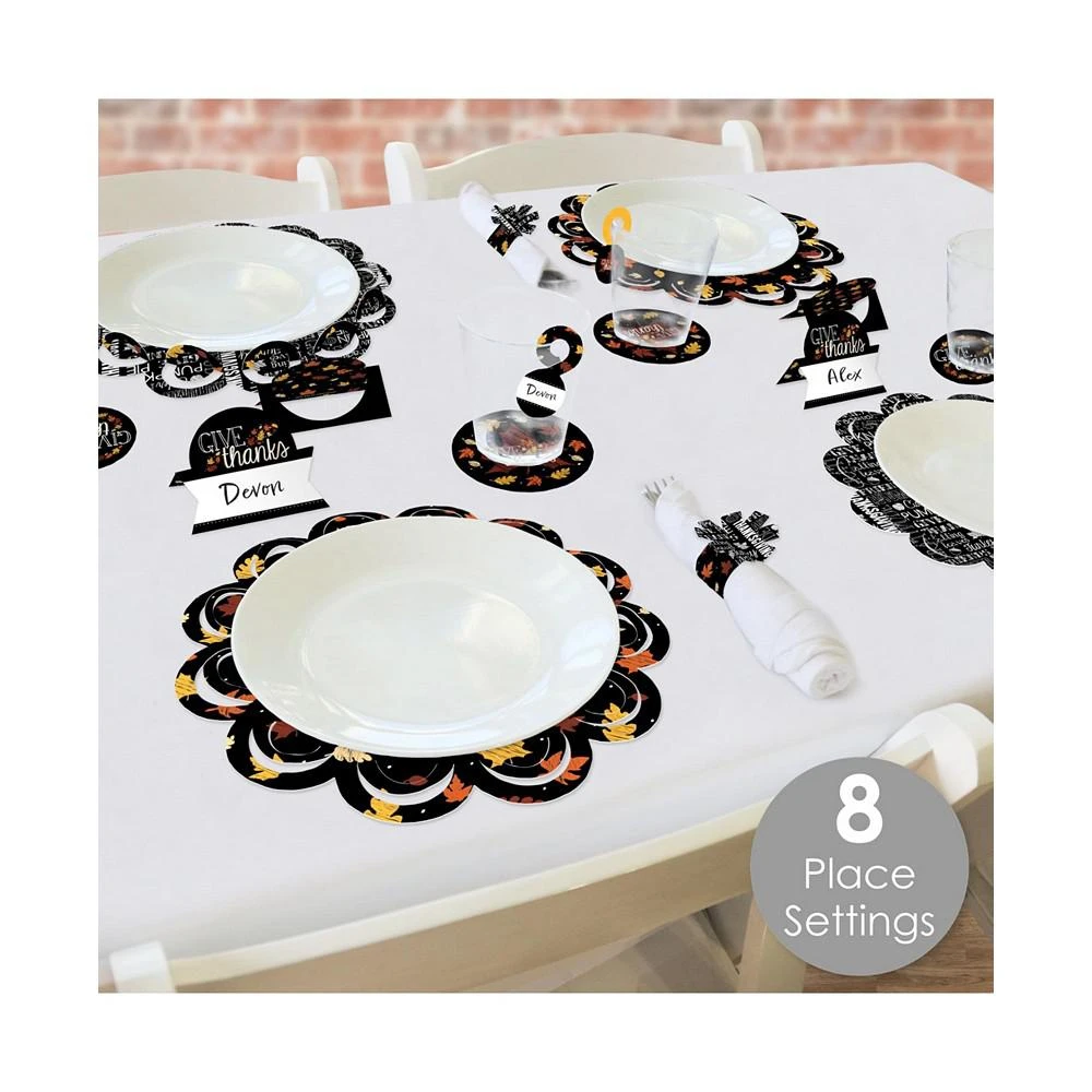 商品Big Dot of Happiness|Give Thanks Thanksgiving Party Paper Charger & Table Decor Chargerific Kit for 8,价格¥150,第2张图片详细描述