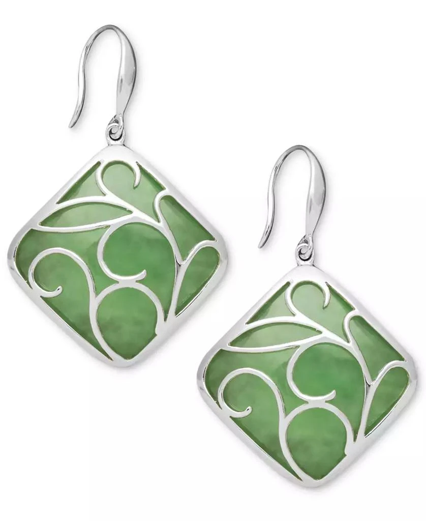 商品Macy's|Dyed Jade Swirl Overlay Earrings in Sterling Silver,价格¥487,第1张图片