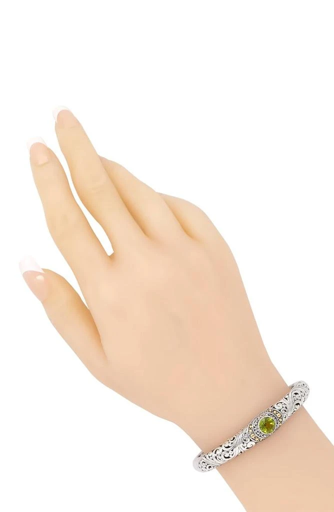 商品DEVATA|18K Gold & Sterling Silver Peridot Filigree Cuff Bracelet,价格¥1153,第2张图片详细描述