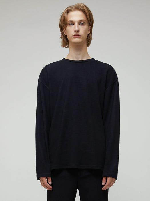Knit Long Sleeve T-Shirt_Black商品第1张图片规格展示