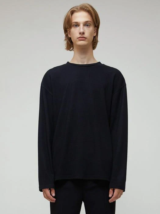 商品GARMENT LABLE|Knit Long Sleeve T-Shirt_Black,价格¥420,第1张图片