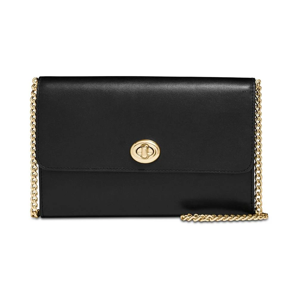 商品Coach|精制皮革中的Turnlock链式斜挎包,价格¥869,第1张图片