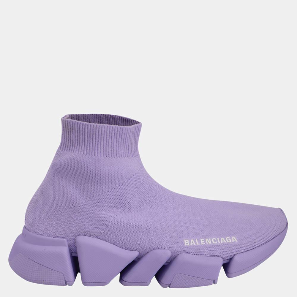 商品[二手商品] Balenciaga|Balenciaga Lilac Speed 2.0 High Top Sneakers Size EU 37,价格¥6135,第1张图片
