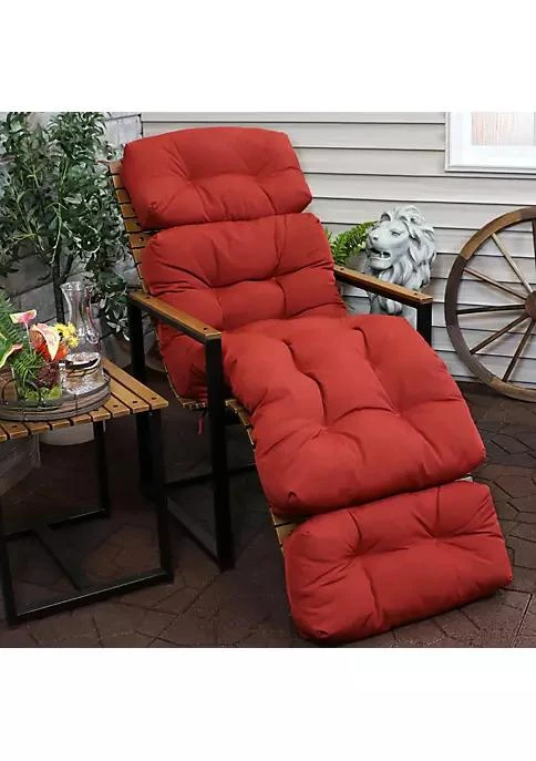 商品belk|Decor Indoor Outdoor Olefin Tufted Chaise Lounge Chair Cushions   Red,价格¥754,第1张图片