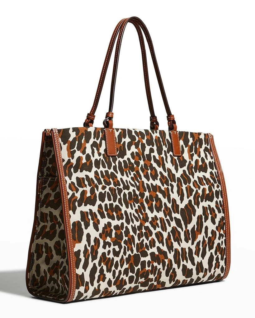 商品Tory Burch|Ella Logo Leopard Canvas Tote Bag,价格¥1508,第4张图片详细描述