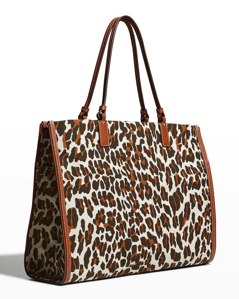 商品Tory Burch|Ella Logo Leopard Canvas Tote Bag,价格¥2727,第6张图片详细描述