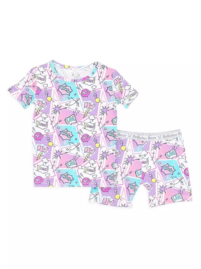 商品Bellabu Bear|Baby Girl's, Little Girl's & Girl's Comic Print Pajama Shorts Set,价格¥217,第1张图片
