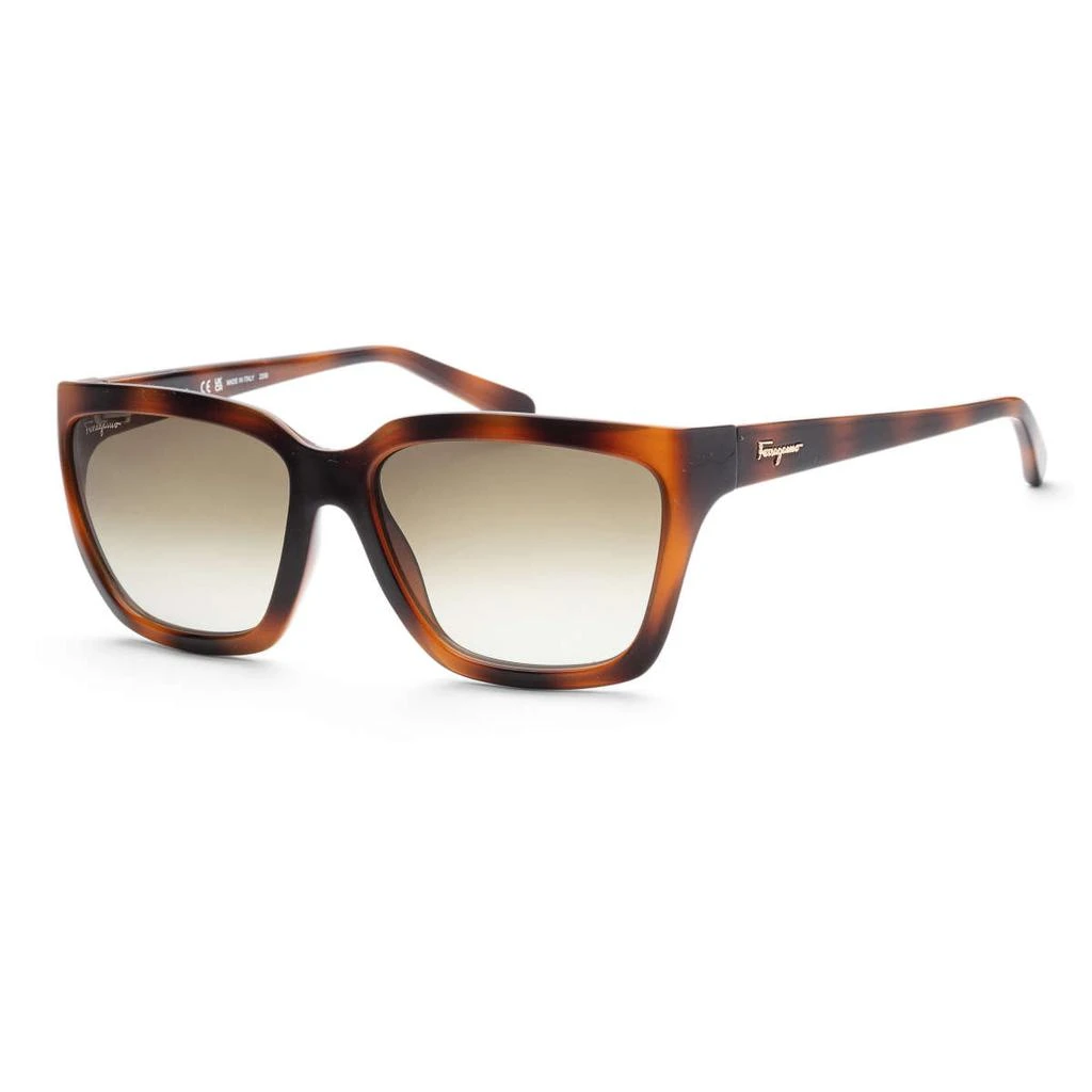 商品Salvatore Ferragamo|Ferragamo Women's Brown Rectangular Sunglasses,价格¥489,第1张图片