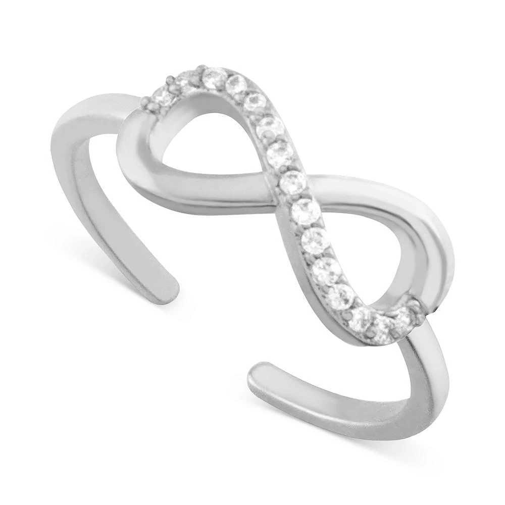 商品Essentials|Crystal Infinity Toe Ring in Silver-Plate,价格¥78,第1张图片