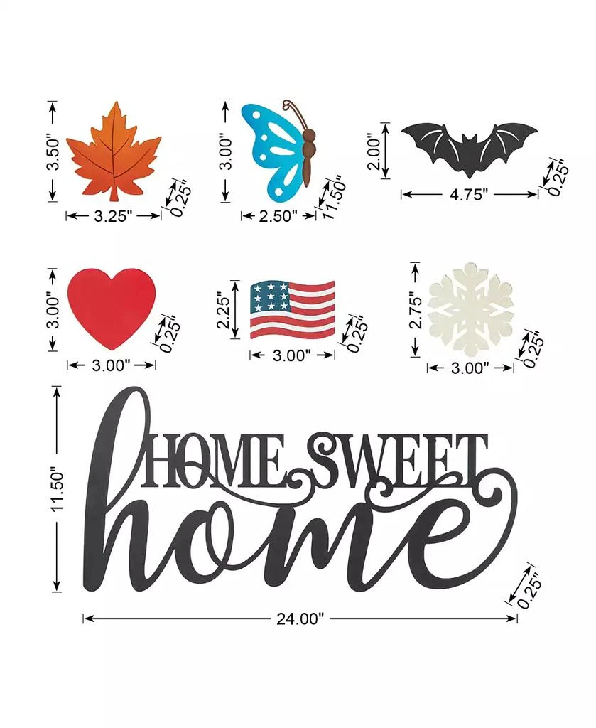 商品Glitzhome|24" L Metal "Home Sweet Home" Wall Decor,价格¥335,第5张图片详细描述