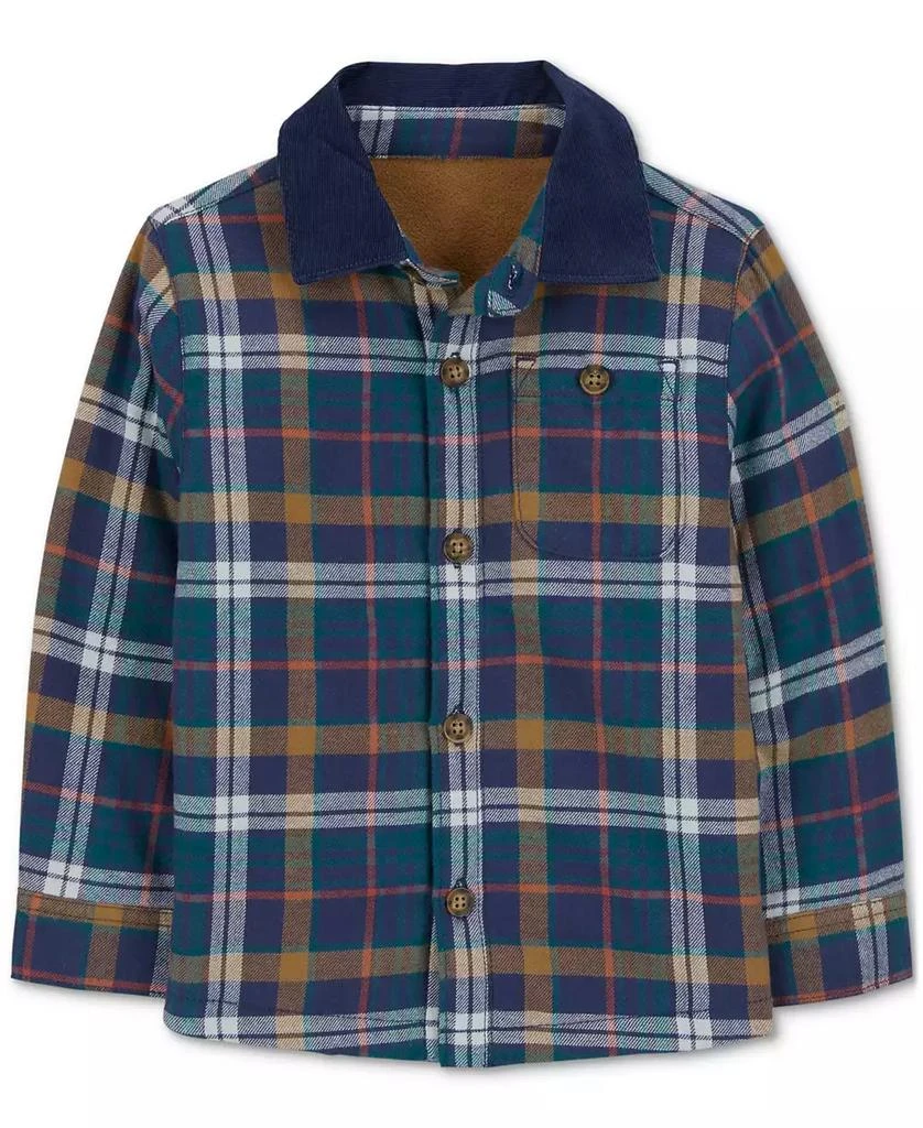 商品Carter's|Toddler Boys Cotton Plaid Flannel Shacket,价格¥114,第1张图片