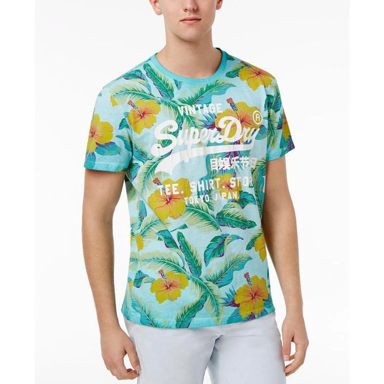 商品Superdry|Men's Surf Store Floral Graphic-Print Logo Cotton T-Shirt,价格¥82,第1张图片