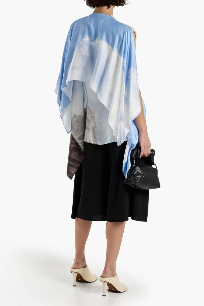 商品MM6|Cape-effect printed crepe de chine and ribbed cotton vest,价格¥1452,第3张图片详细描述