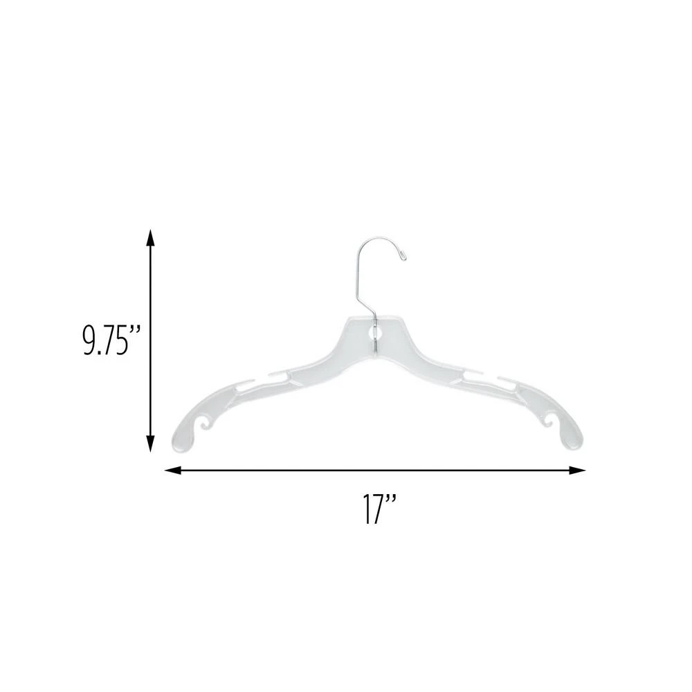 商品Honey Can Do|Clear Plastic Hangers with Swivel Hook and Notches, Set of 24,价格¥314,第2张图片详细描述