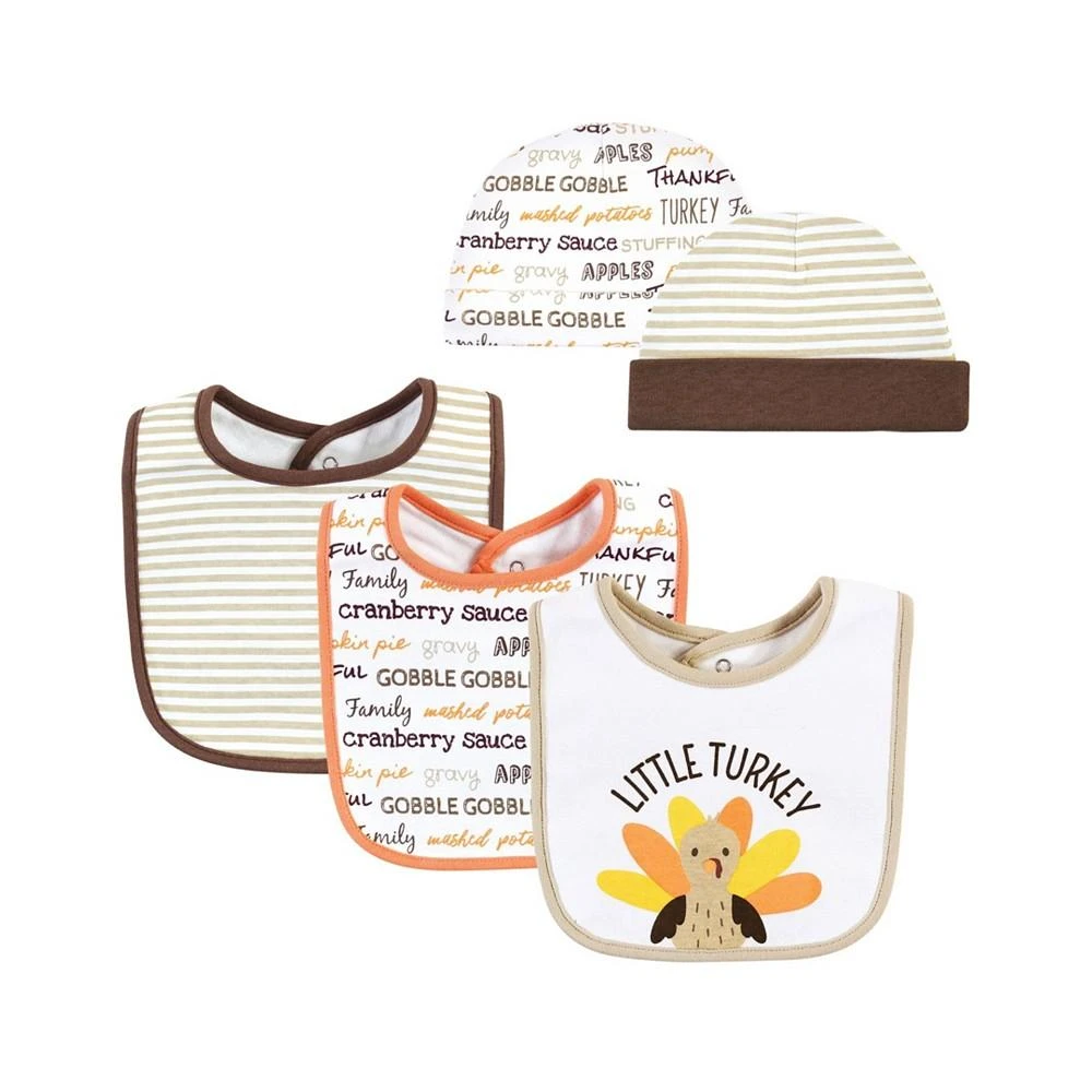 商品Hudson|Baby Boys and Girls Thanksgiving Bib and Caps, 5 Piece Set,价格¥105,第1张图片