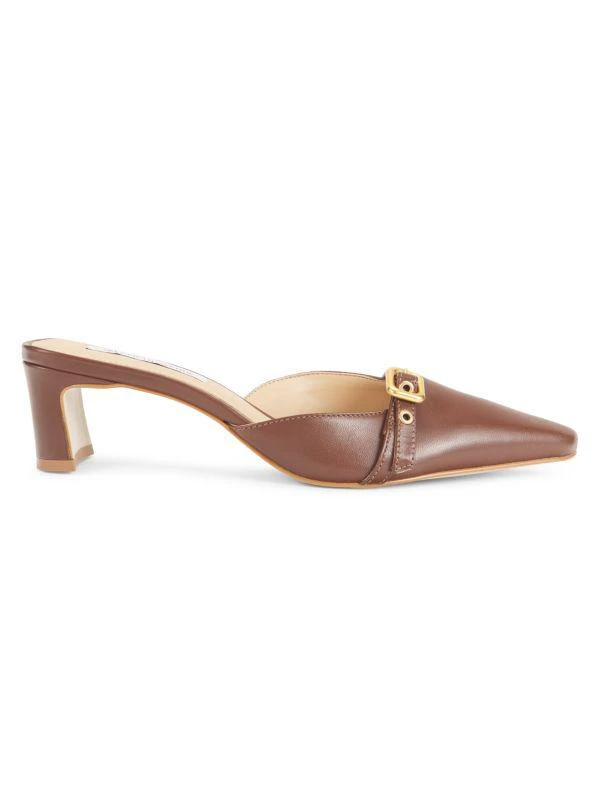 商品Saks Fifth Avenue|51MM Leather Block Heel Mules,价格¥551,第1张图片