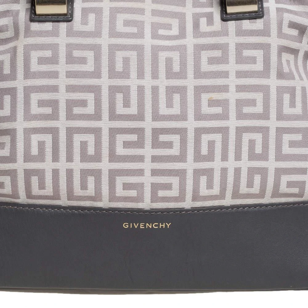 商品[二手商品] Givenchy|Givenchy Beige/Grey Monogram Canvas and Leather Satchel,价格¥1681,第5张图片详细描述