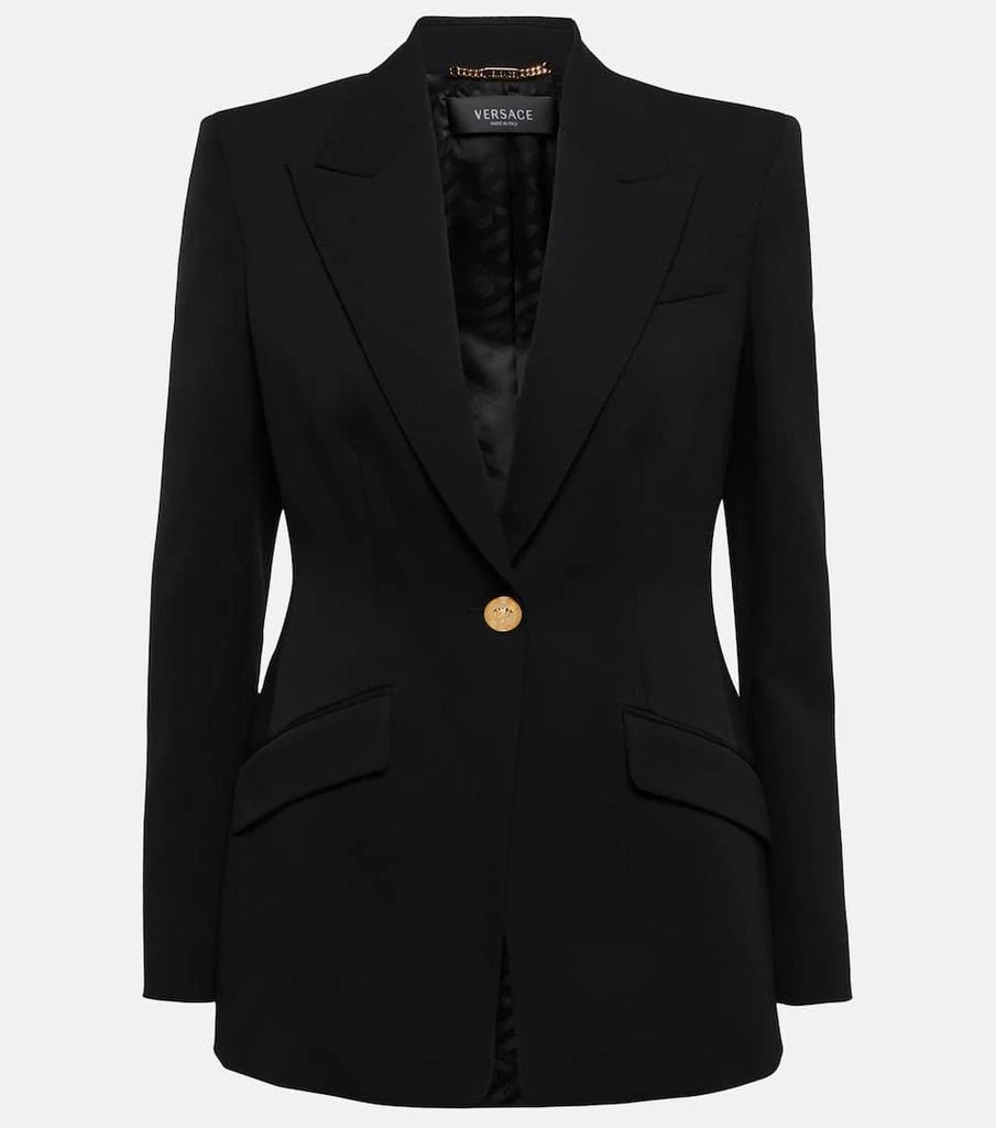 商品Versace|Single-breasted wool blazer,价格¥22618,第1张图片