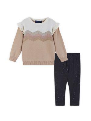 Baby Girl's Eyelash Sweater & Leggings Two-Piece Set商品第1张图片规格展示