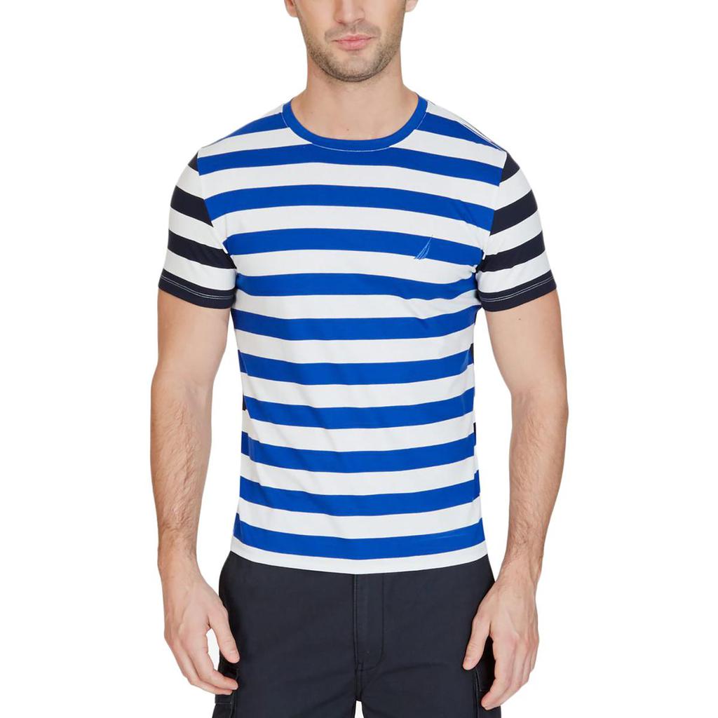 Nautica Mens Cotton Striped T-Shirt商品第1张图片规格展示