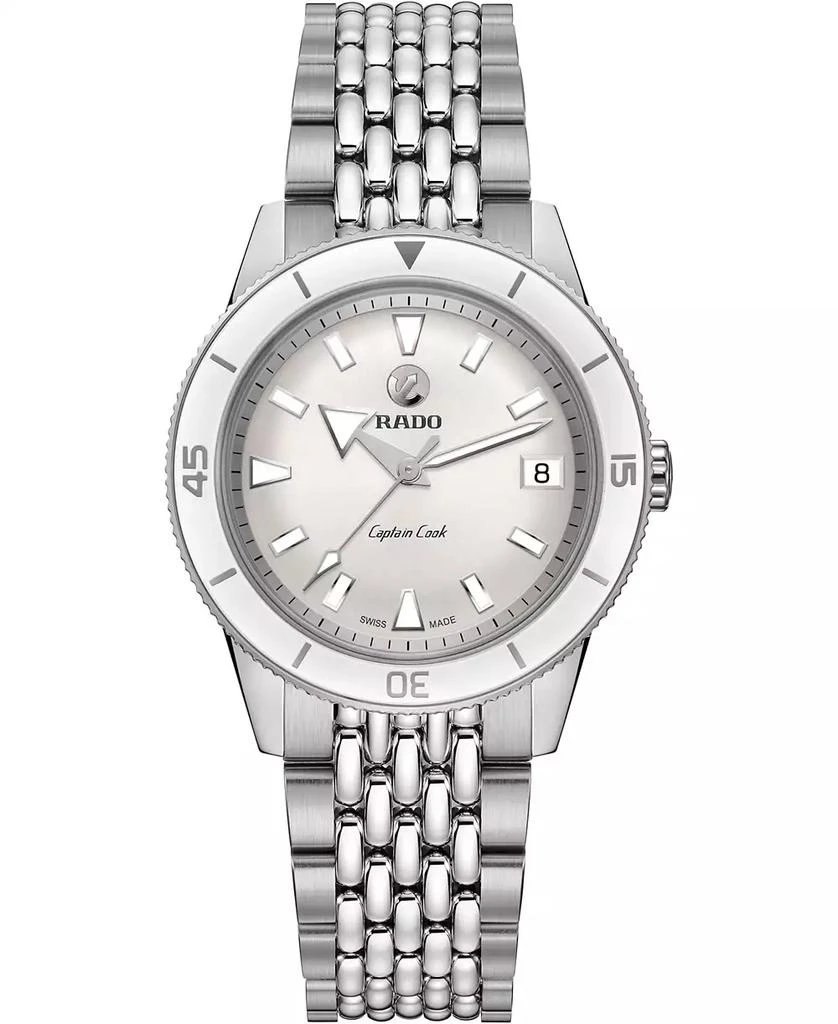 商品Rado|Women's Swiss Automatic Captain Cook Stainless Steel Bracelet Diver Watch 37mm,价格¥17029,第1张图片