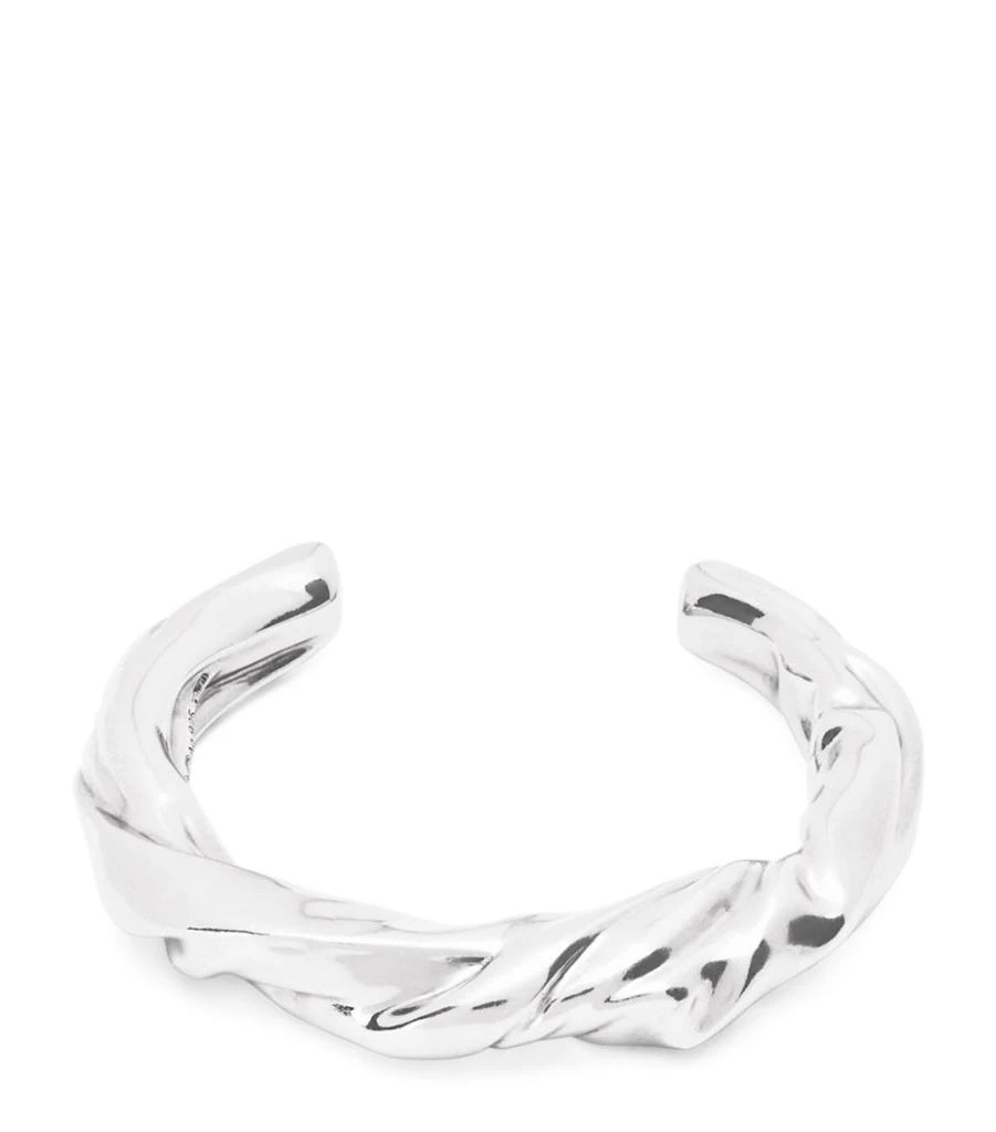 商品Loewe|Small Sterling Silver Twist Cuff Bangle,价格¥9104,第1张图片